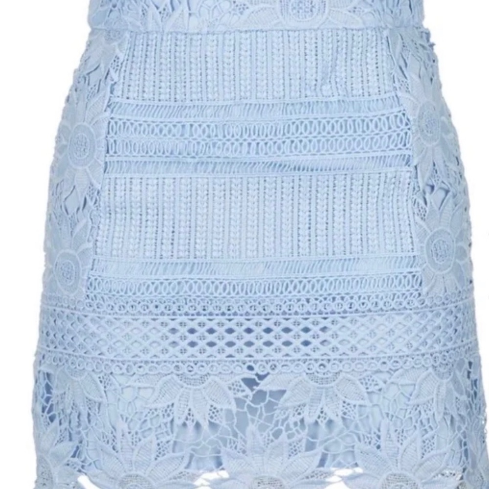 TopShop Floral Lace A-Line Skirt Lined Size 6 Blue